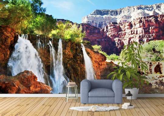 Wall Mural - Charming cascade in the rocks
