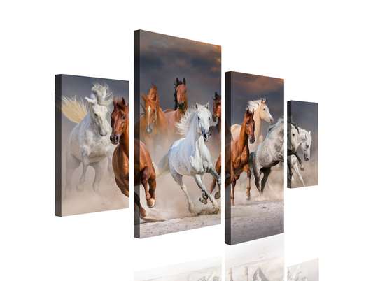 Modular picture, Horses in motion.