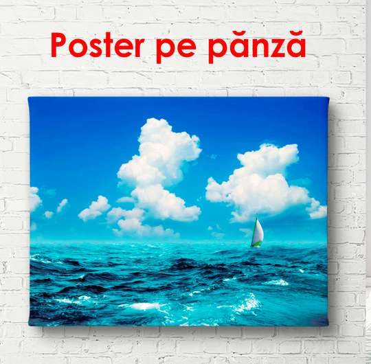 Poster - Sea with blue sky, 90 x 60 см, Framed poster