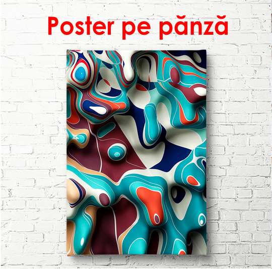 Poster - Pete abstracte albastre, 60 x 90 см, Poster înrămat, Abstracție