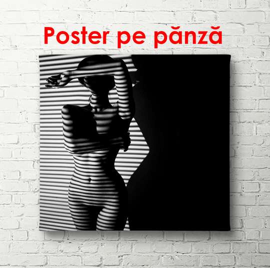 Poster - Femeie lângă fereastră, 100 x 100 см, Poster înrămat, Nude