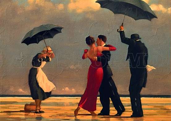 Poster - „Majordomul cântător” - Jack Vettriano, 90 x 60 см, Poster inramat pe sticla, Picturi