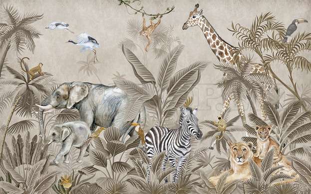 Wall mural - Safari animals in the jungle