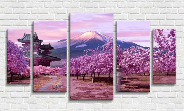 Modular picture, Cherry blossom, 206 x 115
