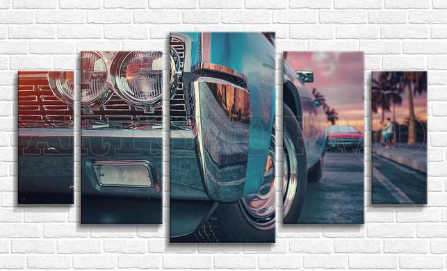 Modular picture, Retro car, 108 х 60