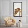 Poster - Golden tropical leaf, 45 x 90 см, Framed poster on glass, Botanical