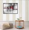 Poster - Gray-red abstraction, 90 x 60 см, Framed poster, Abstract