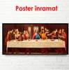 Постер - Вечерняя трапеза, 150 x 50 см, Постер на Стекле в раме, Религиозные
