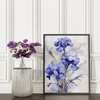 Poster - Purple flowers painted in watercolor, 60 x 90 см, Framed poster on glass, Flowers