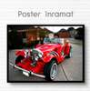 Poster - Red retro car, 45 x 30 см, Canvas on frame