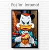 Poster, Donald Duck, 60 x 90 см, Framed poster on glass