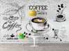 Фотообои - Нарисованная чашка с кофе на белой кирпичной стене