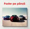Poster - Cursă de mașini, 90 x 45 см, Poster inramat pe sticla, Pentru Copii