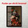 Poster - Floral still life with vase and colorful flowers, 60 x 90 см, Framed poster, Still Life