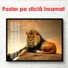 Poster, Leuul pe piatra, 90 x 60 см, Poster înrămat, Animale