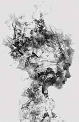 Poster - Fata se transformă în fum, 60 x 90 см, Poster inramat pe sticla