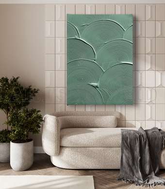 Poster - Green Textured Paint, 30 x 45 см, Canvas on frame, Minimalism