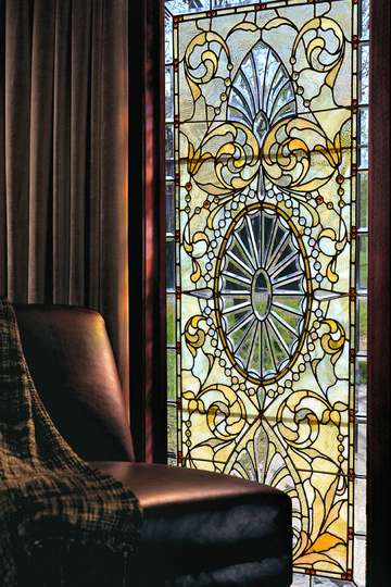 Autocolant pentru Ferestre, Vitraliu geometric decorativ pentru ferestre, 60 x 90cm, Mat, Autocolant Vitraliu