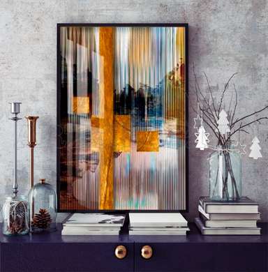 Poster - Luxurious abstract decorative painting, 60 x 90 см, Framed poster on glass, Abstract