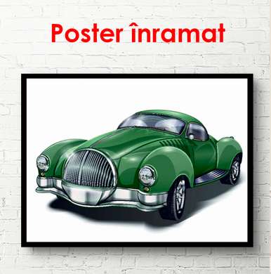 Постер - Ретро автомобиль, 90 x 60 см, Постер в раме, Минимализм