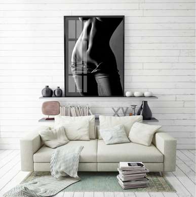 Poster - Feminine waist, 30 x 45 см, Canvas on frame, Nude