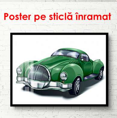 Постер - Ретро автомобиль, 90 x 60 см, Постер в раме, Минимализм