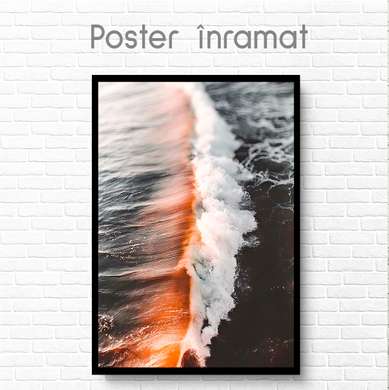 Poster - Wave, 60 x 90 см, Framed poster on glass, Marine Theme