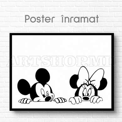 Poster - Mickey and Minnie Mouse, 45 x 30 см, Canvas on frame, For Kids