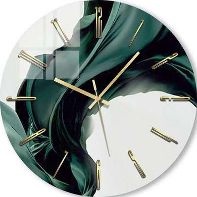 Glass clock - Green Silk, 40cm