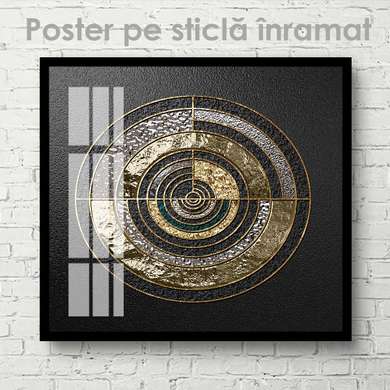 Постер - Абстрактный круг, 100 x 100 см, Постер на Стекле в раме