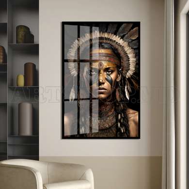 Poster - Indian, 60 x 90 см, Framed poster on glass, Glamour