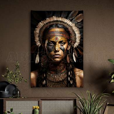 Poster - Indian, 60 x 90 см, Poster inramat pe sticla, Glamour