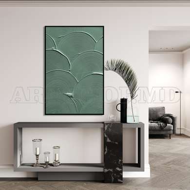 Poster - Vopsea cu textura verde, 60 x 90 см, Poster inramat pe sticla, Minimalism