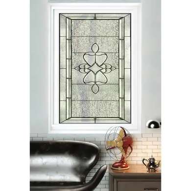 Window Privacy Film, Decorative geometric clear stained glass, without background, 60 x 90cm, Transparent