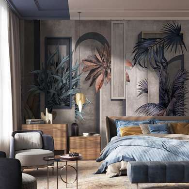 Wall Mural - Exotic plants and geometry