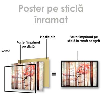 Poster - Toamna, 90 x 60 см, Poster inramat pe sticla