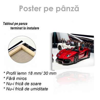 Poster - Red Lamborghini, 45 x 30 см, Canvas on frame