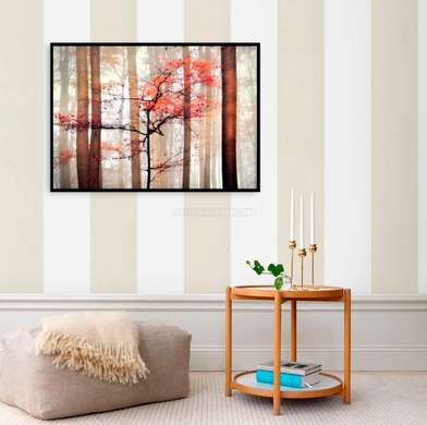 Poster - Autumn, 90 x 60 см, Framed poster on glass, Nature