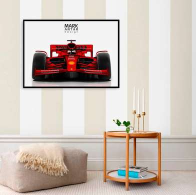 Poster - Formula 1 roșie, 90 x 60 см, Poster inramat pe sticla
