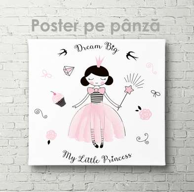 Poster - Prințessa, 40 x 40 см, Panza pe cadru, Pentru Copii