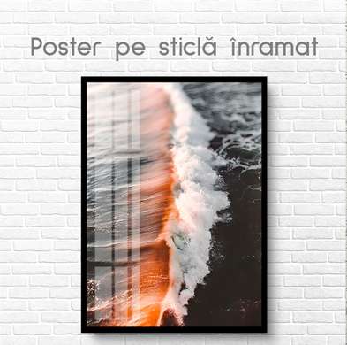 Poster - Wave, 60 x 90 см, Framed poster on glass