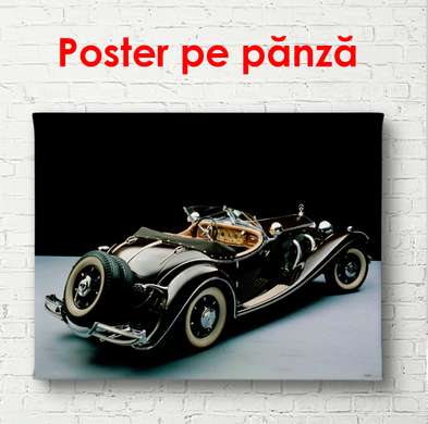 Постер - Ретро Мерседес, 90 x 60 см, Постер в раме, Транспорт