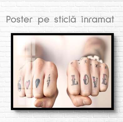 Poster - The power of love, 90 x 60 см, Framed poster on glass, Different