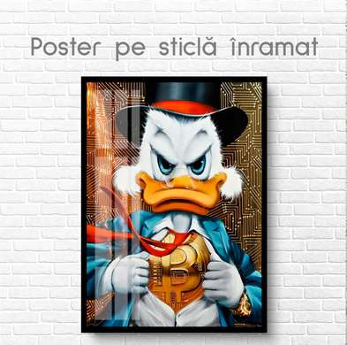 Poster, Donald Duck, 60 x 90 см, Poster inramat pe sticla