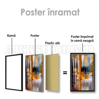 Poster - Pictură decorativă abstractă de lux, 60 x 90 см, Poster inramat pe sticla, Abstracție