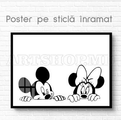 Poster - Mickey and Minnie Mouse, 45 x 30 см, Canvas on frame, For Kids