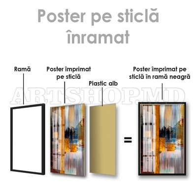 Poster - Pictură decorativă abstractă de lux, 60 x 90 см, Poster inramat pe sticla, Abstracție