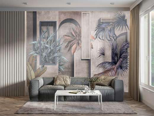 Wall Mural - Exotic plants and geometry