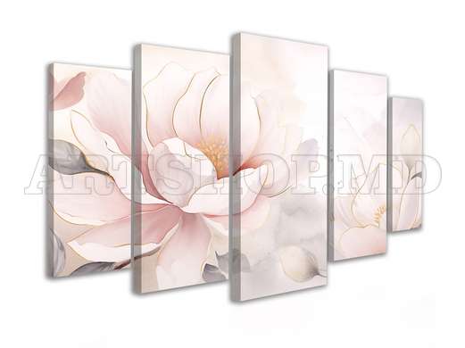 Modular picture, Delicate pink flower, 108 х 60