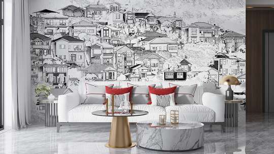 Wall mural - The architecture of the sketched city